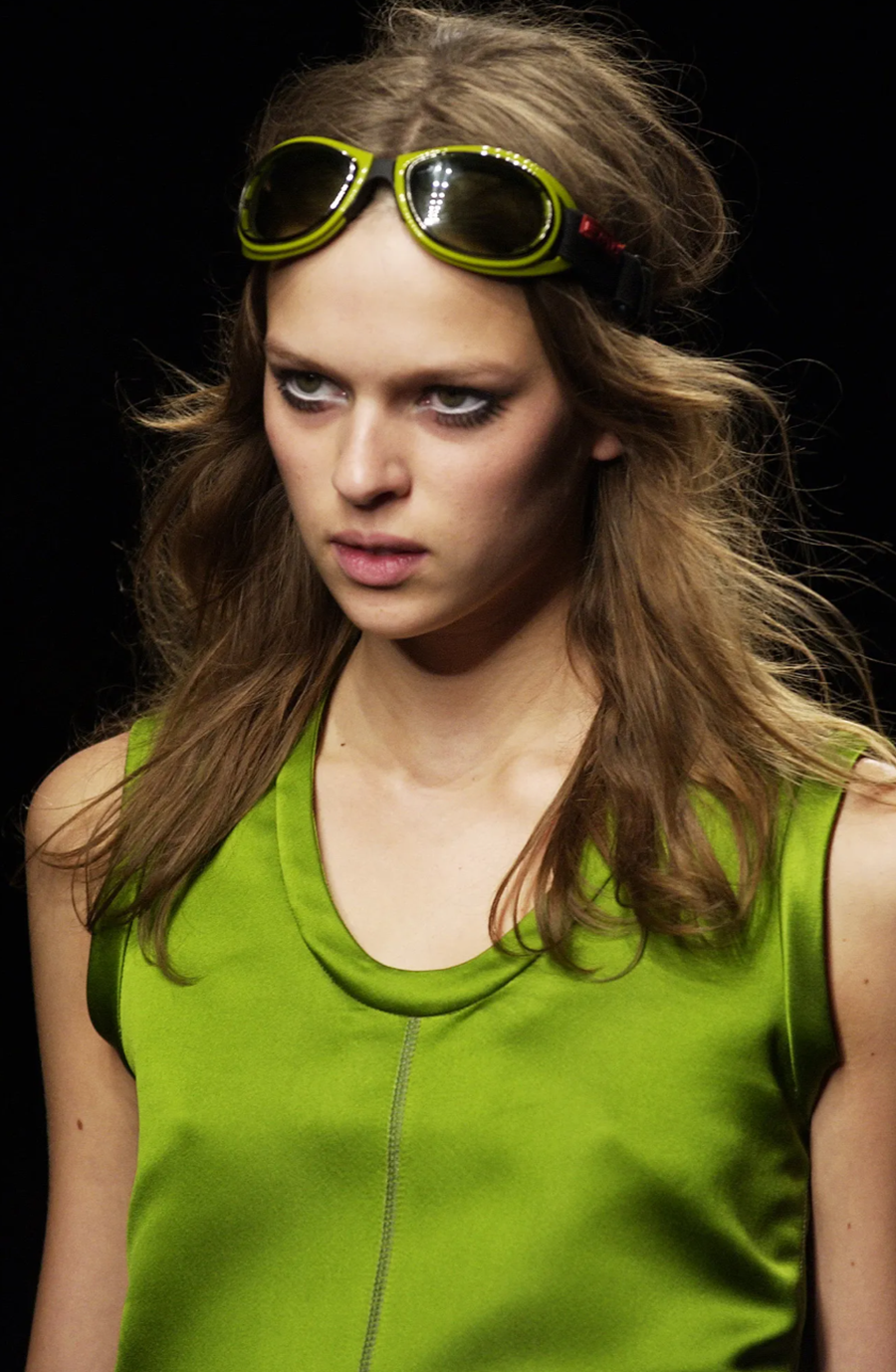 Prada Green Ski Mask Googles Prada SS 2003 Runway
