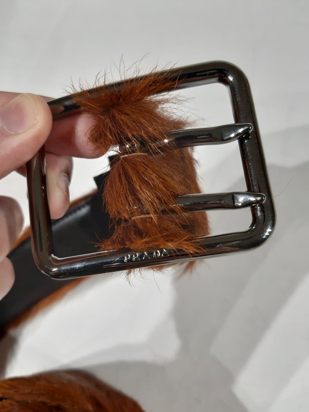 Prada FW 2017 Runway Pony Fur Belt