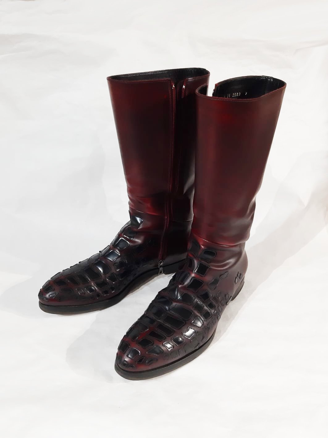 Prada FW 2008 Trompe-l'oeil Crocodile High Boots