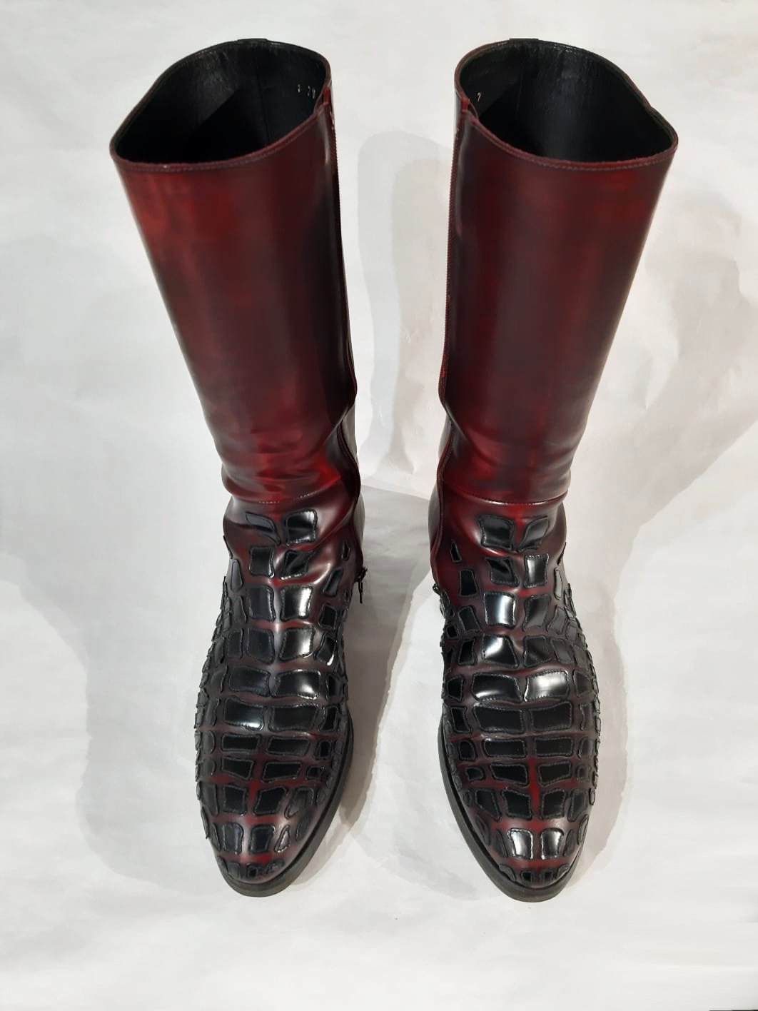 Prada FW 2008 Trompe-l'oeil Crocodile High Boots