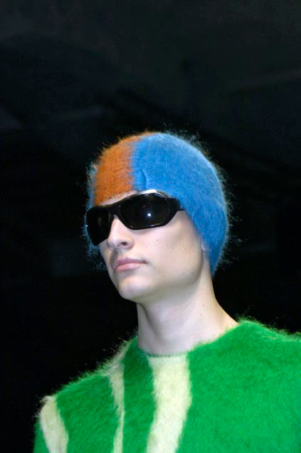 Prada FW 2007 Green Mohair Wave Knit Beanie – Forest Bunker