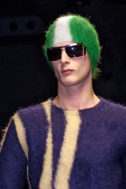 Prada FW 2007 Green Mohair Wave Knit Beanie – Forest Bunker