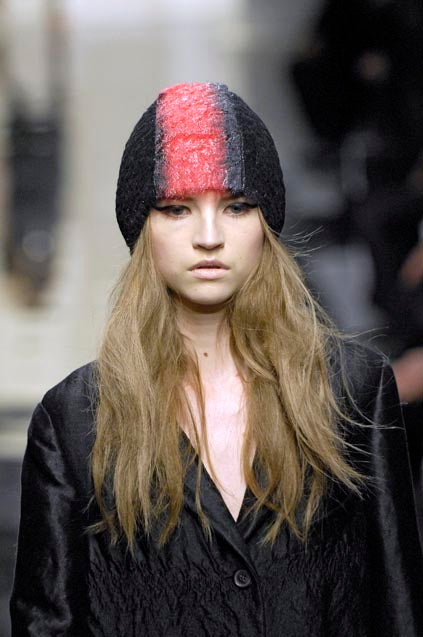 Prada FW 2007 Red Mohair Mohawk Beanie
